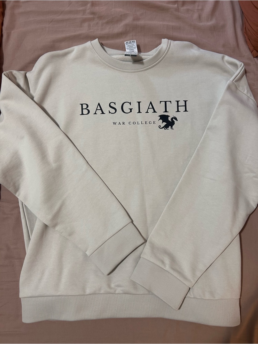 Fourth Wing- Cream Crewneck Sweatshirt with Black Chest Logo